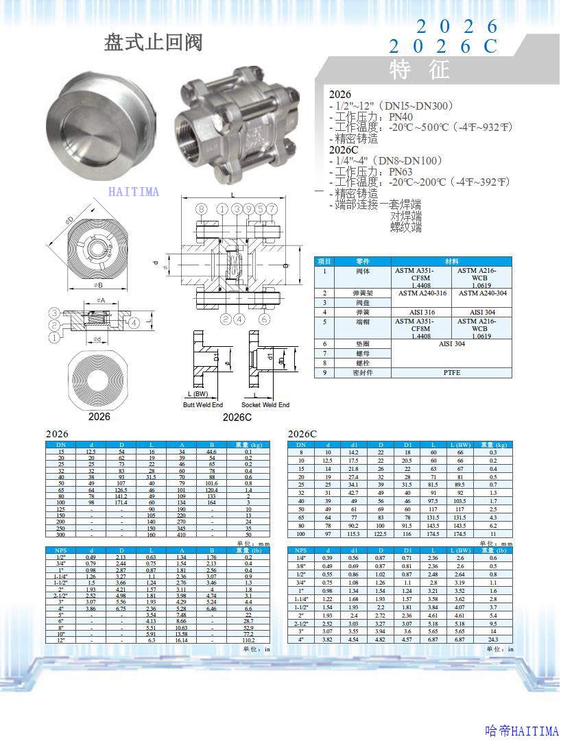 盘式止回阀2026   2026S