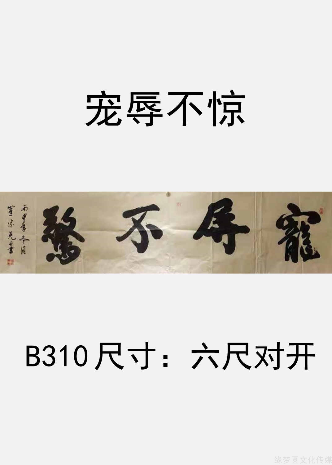 《宠辱不惊 b310-行书作品-书法作品-商城-缘梦圆书画超市