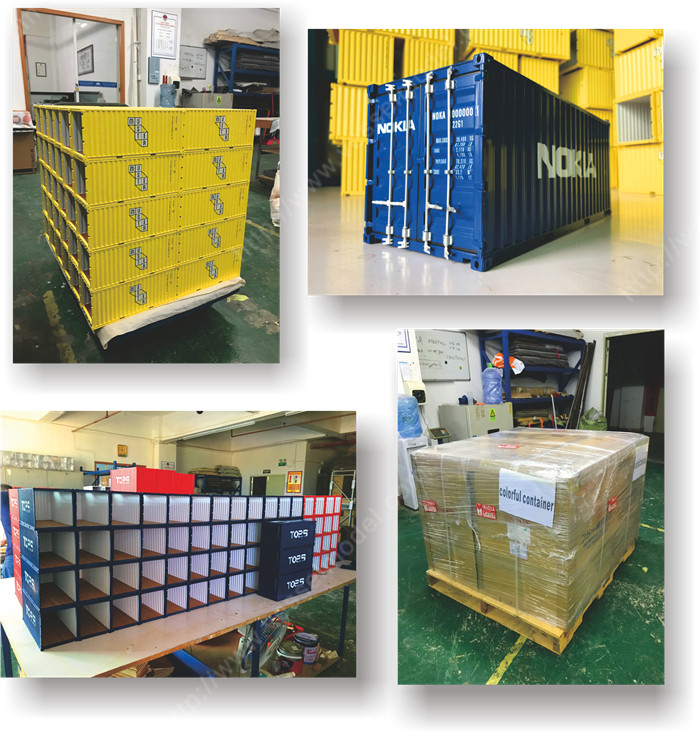 1:20创意涂鸦集装箱星巴克集装箱纸巾盒笔筒模型制作