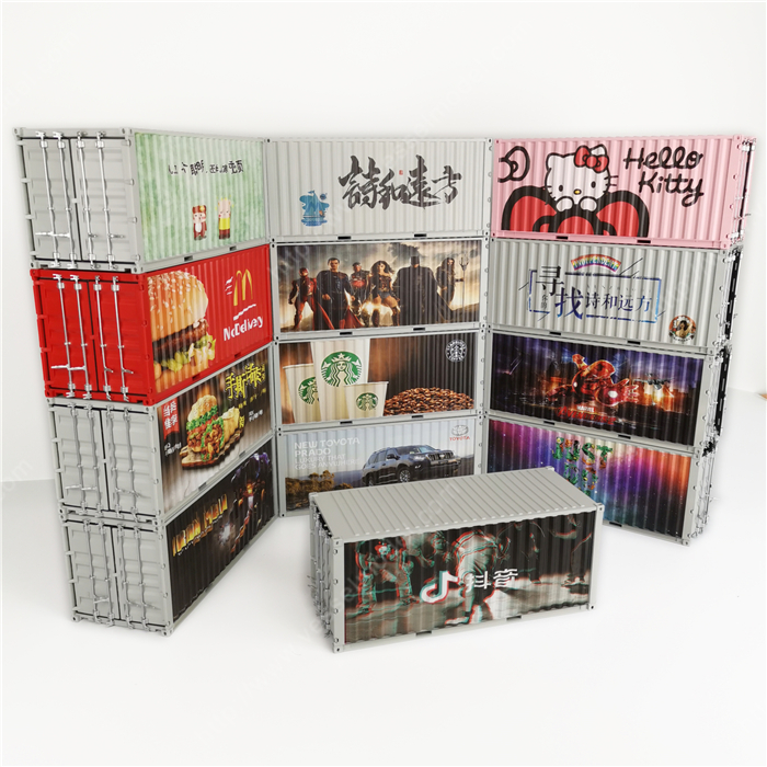 1:20创意涂鸦集装箱KFC集装箱纸巾盒笔筒模型制作