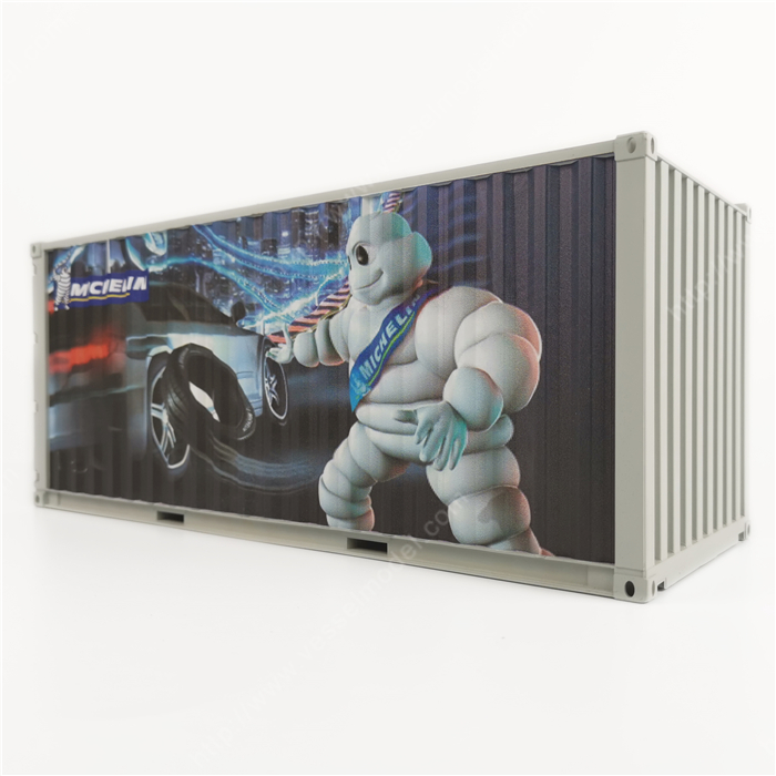 X1:20创意涂鸦集装箱米其林集装箱模型纸巾盒笔筒模型制作