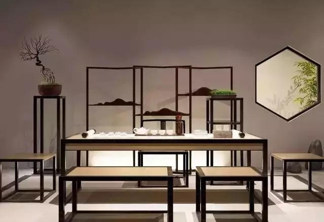 中式茶室装修,一间茶室装修效果图,古朴禅意茶室装修图片_大山谷图库
