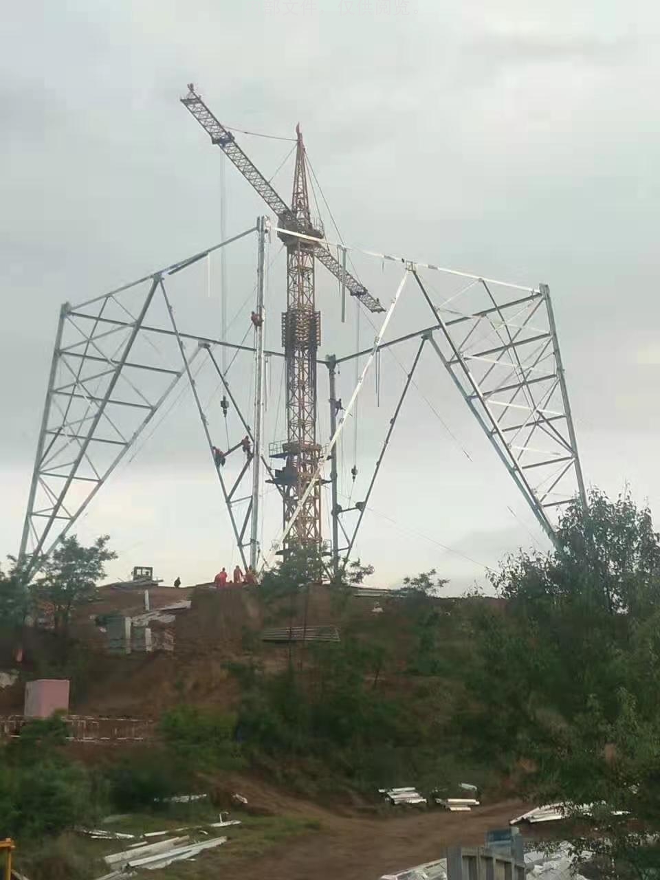 220kv铁塔塔吊组立