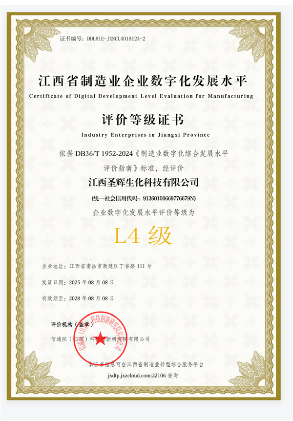 数字化发展水平等级证书