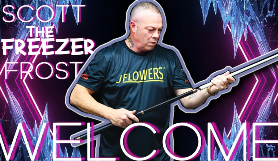 【传奇携手】台球巨星“冰人”斯科特·弗罗斯特正式加盟JFlowers，共启台球新篇章！