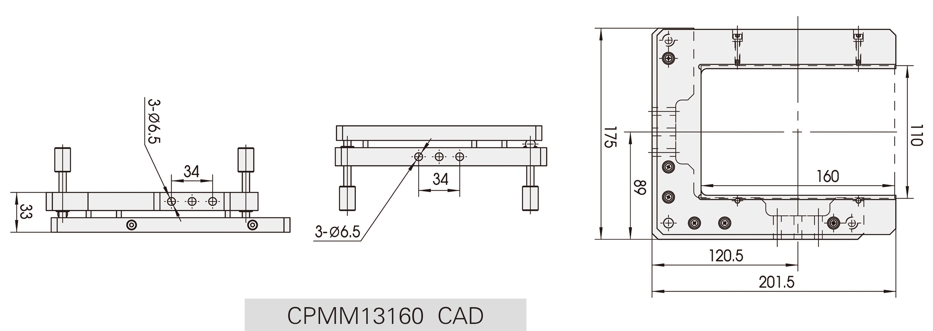 CPMM13160两维调整镜架CAD